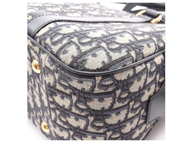 Borsa bowling Christian Dior Dior D-vibe Beige Blu navy - vista 5
