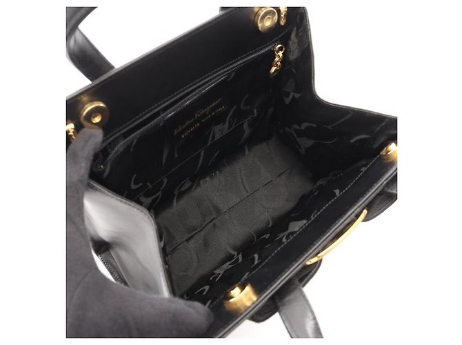 Borsa 2-Way Vara Ribbon Salvatore Ferragamo Nero - vista 3