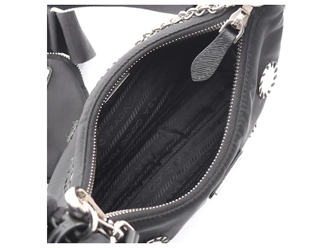 Saffiano Borsa a Spalla Prada Re-Edition 2005 Nero - vista 3