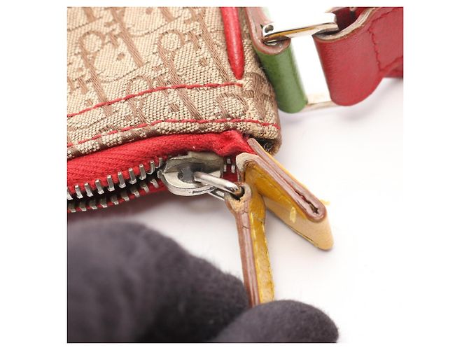 Borsa a tracolla Christian Dior Rasta Trotter Saddle Pocket Multicolore Beige - vista 10