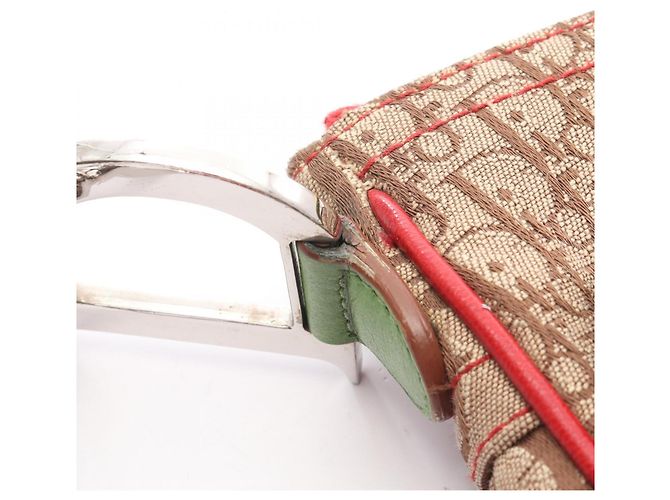 Borsa a tracolla Christian Dior Rasta Trotter Saddle Pocket Multicolore Beige - vista 11