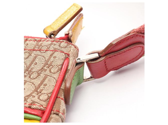 Borsa a tracolla Christian Dior Rasta Trotter Saddle Pocket Multicolore Beige - vista 12