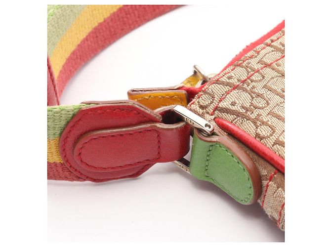 Borsa a tracolla Christian Dior Rasta Trotter Saddle Pocket Multicolore Beige - vista 13