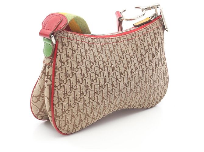Christian Dior Dior Rasta Trotter Saddle Pocket Shoulder Bag Multicolore Beige - vista 2