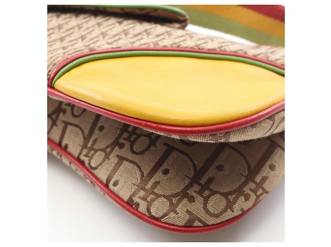 Christian Dior Dior Rasta Trotter Saddle Pocket Shoulder Bag Multicolore Beige - vista 6