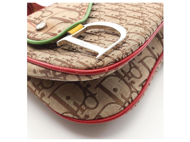 Christian Dior Dior Rasta Trotter Saddle Pocket Shoulder Bag Multicolore Beige - vista 7