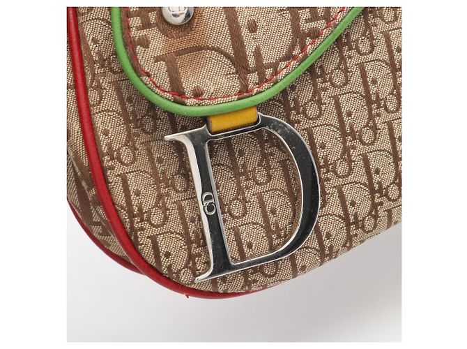 Christian Dior Dior Rasta Trotter Saddle Pocket Shoulder Bag Multicolore Beige - vista 9
