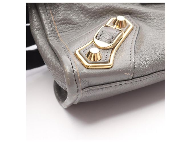 Borsa a 2 vie Balenciaga Classic Metallic Edge Mini City Marrone Metallico - vista 11
