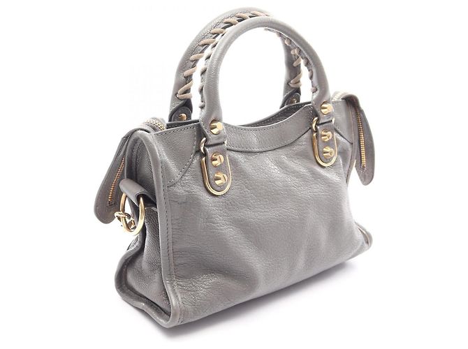 Borsa a 2 vie Balenciaga Classic Metallic Edge Mini City Marrone Metallico - vista 2