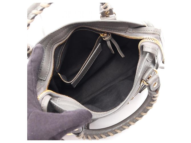Borsa a 2 vie Balenciaga Classic Metallic Edge Mini City Marrone Metallico - vista 3
