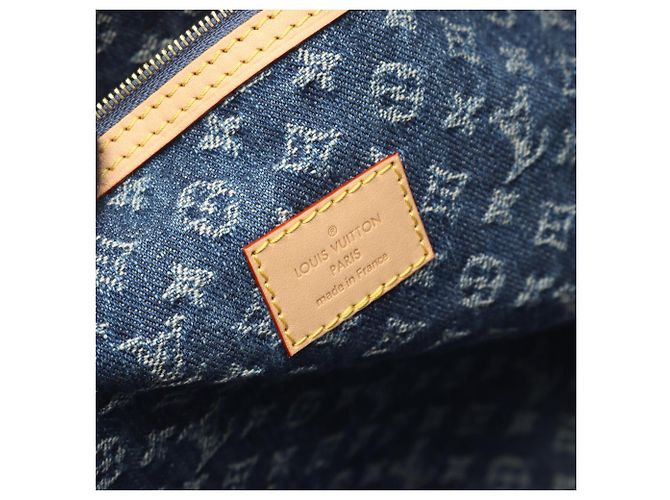 Keepall Borsa Boston Monogram Denim Louis Vuitton Blu - vista 4