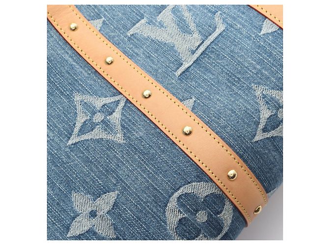 Keepall Borsa Boston Monogram Denim Louis Vuitton Blu - vista 6