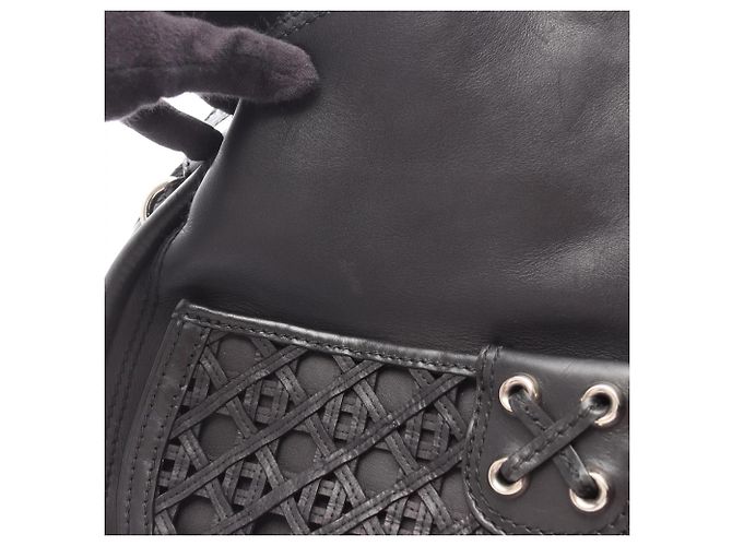 Christian Dior Dior Cannage Lace Pocket Shoulder Bag Nero - vista 12