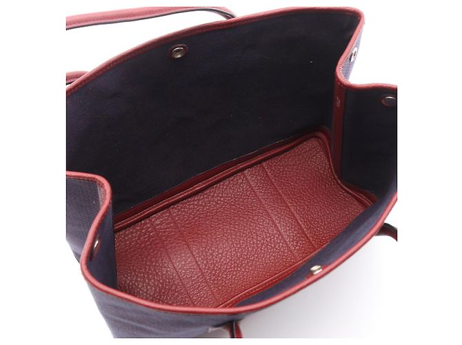 Hermès Borsa Tote Hermes Garden Party PM Bordò Blu navy - vista 3