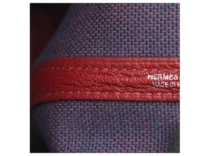 Hermès Borsa Tote Hermes Garden Party PM Bordò Blu navy - vista 5
