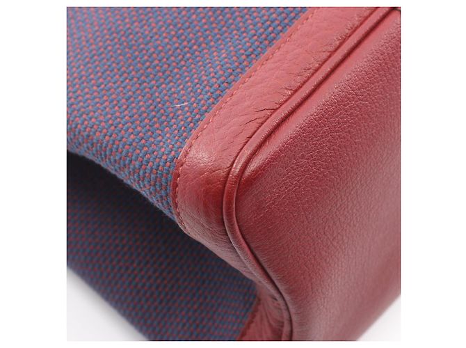 Hermès Borsa Tote Hermes Garden Party PM Bordò Blu navy - vista 6