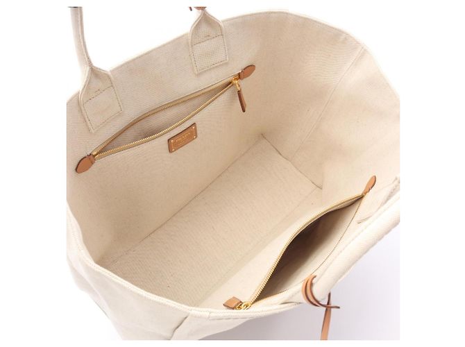Borsa Tote Prada Jardinière in misto lino Marrone Crudo - vista 3