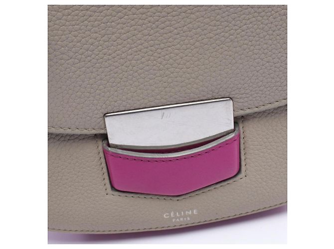 16 Céline Borsa a Spalla Celine Trotter Small Bicolor Marrone Rosa - vista 8