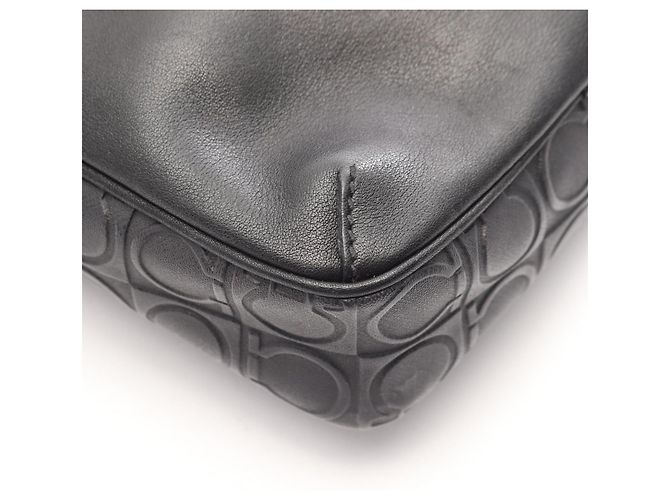 Sac à bandoulière Salvatore Ferragamo en cuir noir Gancini - vue 5