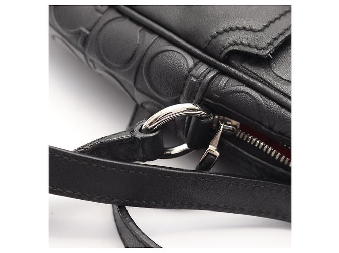 Sac à bandoulière Salvatore Ferragamo en cuir noir Gancini - vue 7
