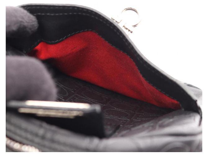 Sac à bandoulière Salvatore Ferragamo en cuir noir Gancini - vue 8