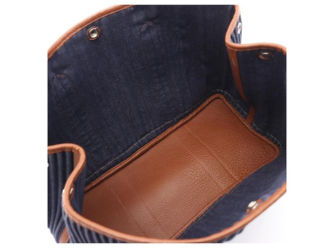 Hermès Borsa Tote Hermes Garden Party PM Marrone Blu navy - vista 3