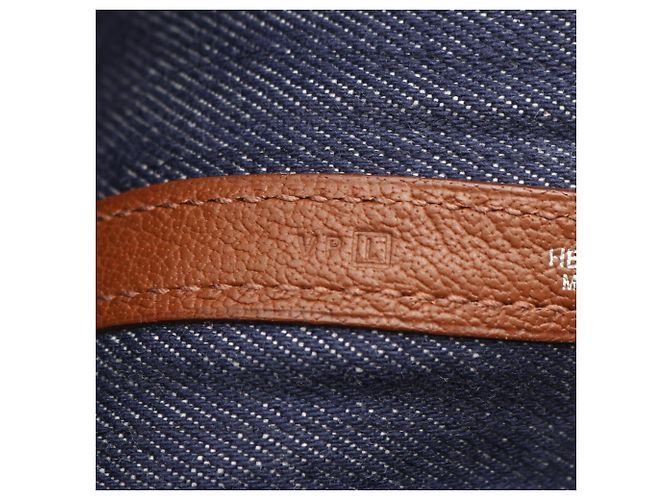 Hermès Borsa Tote Hermes Garden Party PM Marrone Blu navy - vista 5