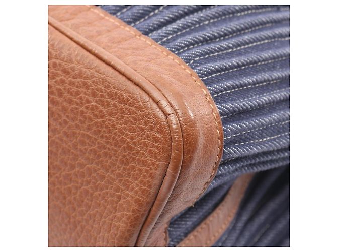 Hermès Borsa Tote Hermes Garden Party PM Marrone Blu navy - vista 6