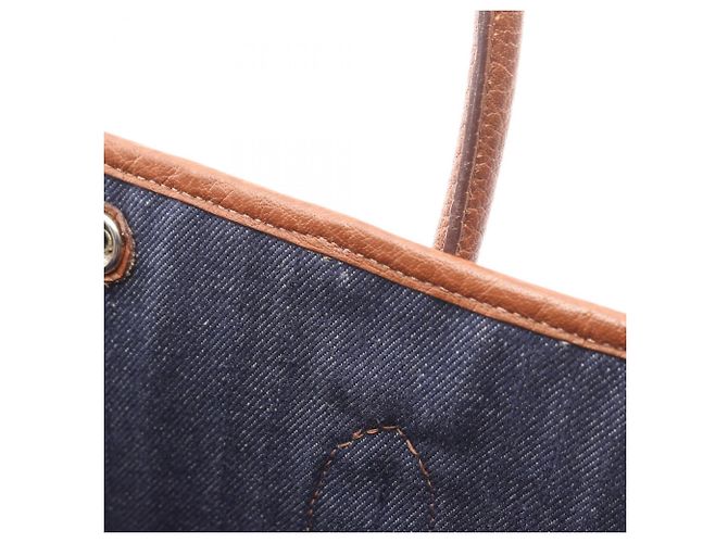 Hermès Borsa Tote Hermes Garden Party PM Marrone Blu navy - vista 9