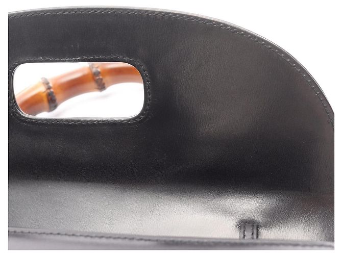 Borsa Gucci Bamboo in pelle nera Nero - vista 6