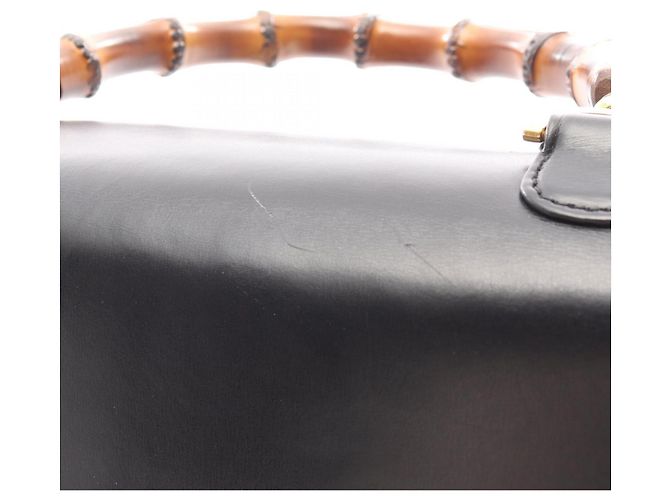 Borsa Gucci Bamboo in pelle nera Nero - vista 8
