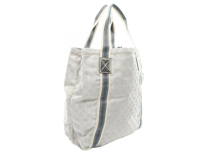 Borsa Tote Gucci GG Canvas Sherry Line Argento Multicolore - vista 2