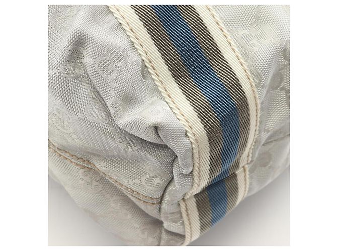 Borsa Tote Gucci GG Canvas Sherry Line Argento Multicolore - vista 5