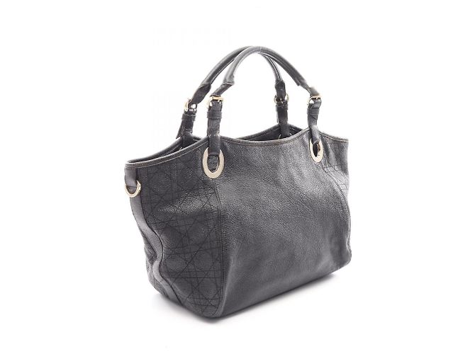 Borsa Tote Christian Dior Cannage Nero - vista 2