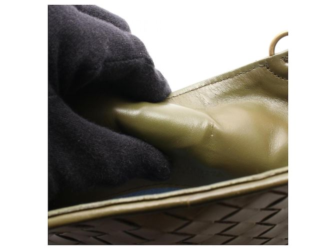 Borsa a Spalla Bottega Veneta Intrecciato D'oro Cachi - vista 5