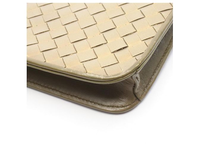 Borsa a Spalla Bottega Veneta Intrecciato D'oro Cachi - vista 6
