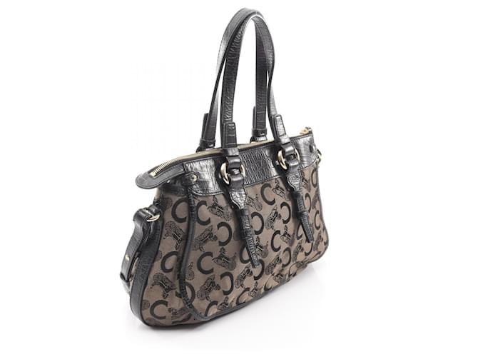 Céline Borsa Celine C Macadam Nero Beige - vista 2