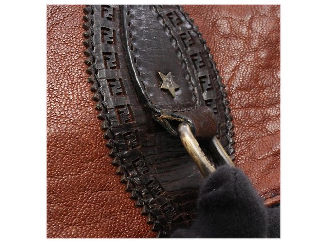 Borsa Fendi Etnico 8BN162 in pelle marrone - vista 11