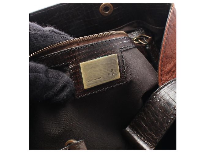 Borsa Fendi Etnico 8BN162 in pelle marrone - vista 4