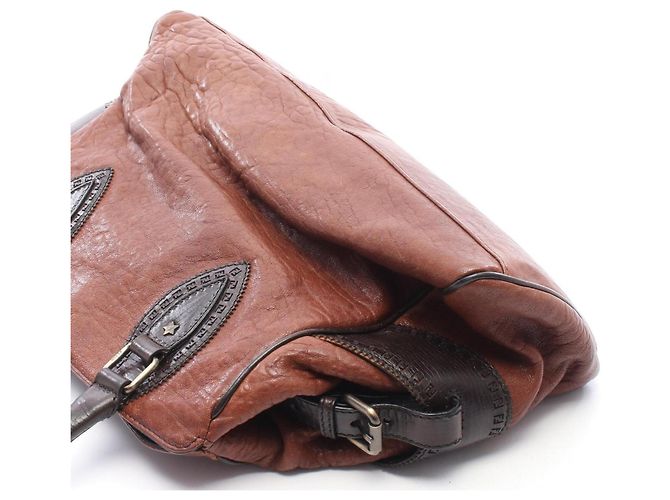 Borsa Fendi Etnico 8BN162 in pelle marrone - vista 9