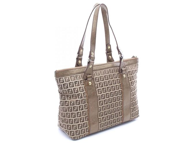 Fendi Zucca Tote Bag Beige Braun - Ansicht 2
