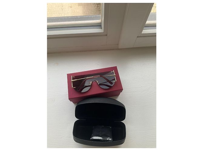 Gafas de sol Salvatore Ferragamo Semi-Al Aire Dorado Burdeos - vista 2
