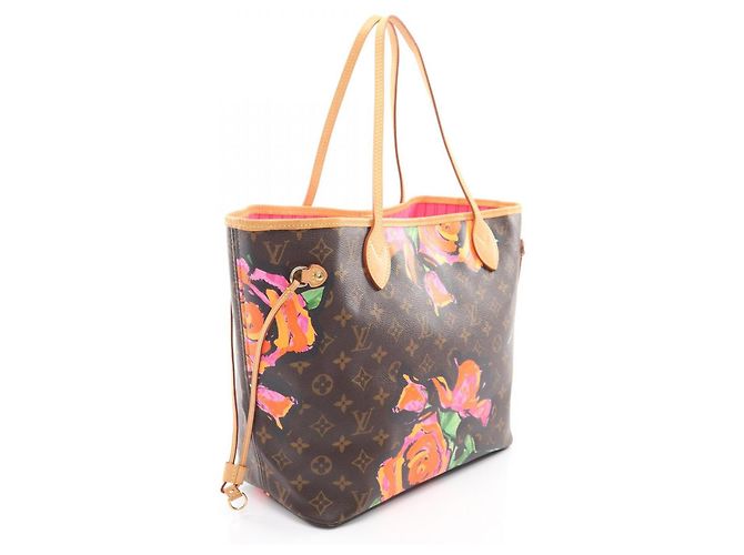 Borsa Tote Louis Vuitton Neverfull MM Monogram Rose Marrone Rosa Multicolore - vista 2