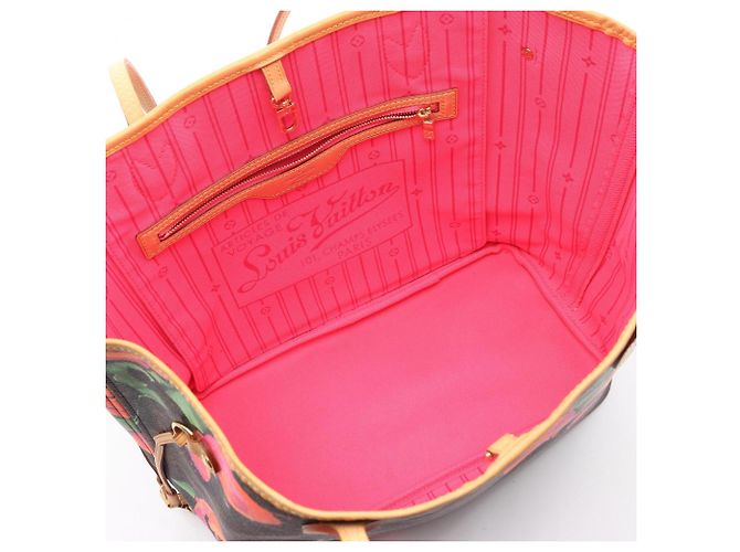 Borsa Tote Louis Vuitton Neverfull MM Monogram Rose Marrone Rosa Multicolore - vista 3