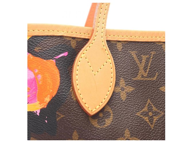 Borsa Tote Louis Vuitton Neverfull MM Monogram Rose Marrone Rosa Multicolore - vista 7