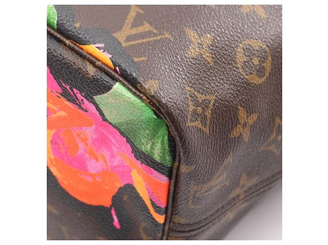 Borsa Tote Louis Vuitton Neverfull MM Monogram Rose Marrone Rosa Multicolore - vista 8