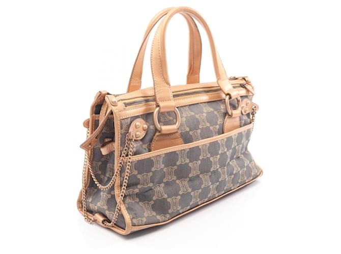 Céline Borsa Celine Paris Macadam Marrone Blu - vista 2