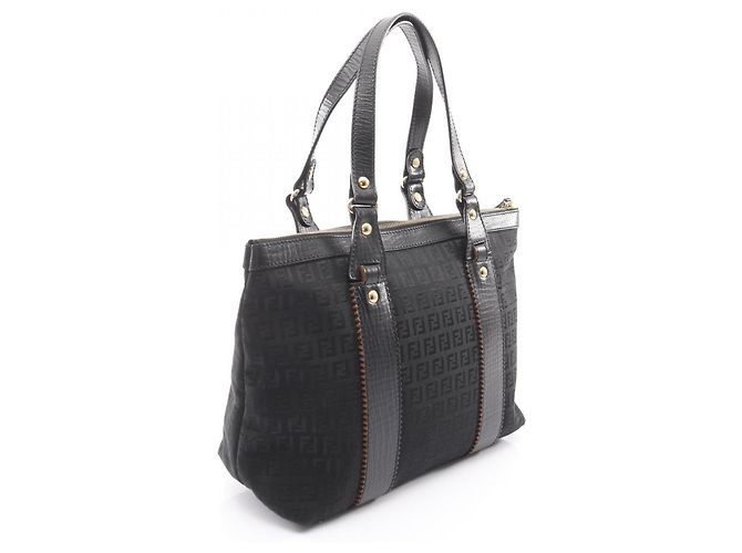 Borsa Tote Fendi Zucchino Nero - vista 2