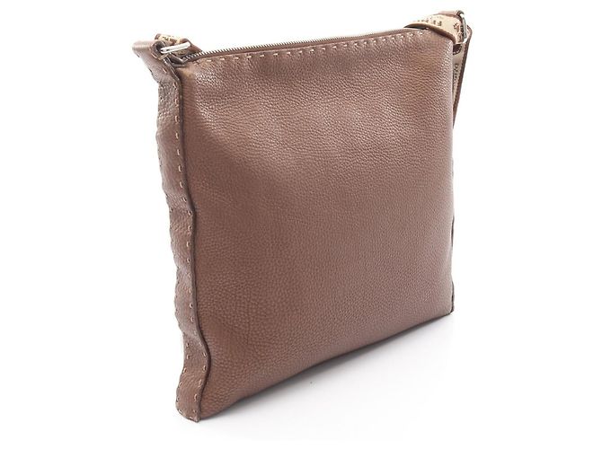 Borsa a Spalla Fendi Selleria Marrone - vista 2