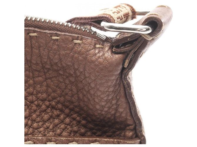 Borsa a Spalla Fendi Selleria Marrone - vista 7